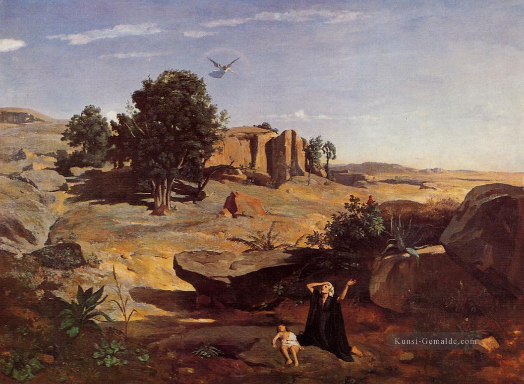 Hagar in der Wüste plein Luft Romantik Jean Baptiste Camille Corot Ölgemälde
